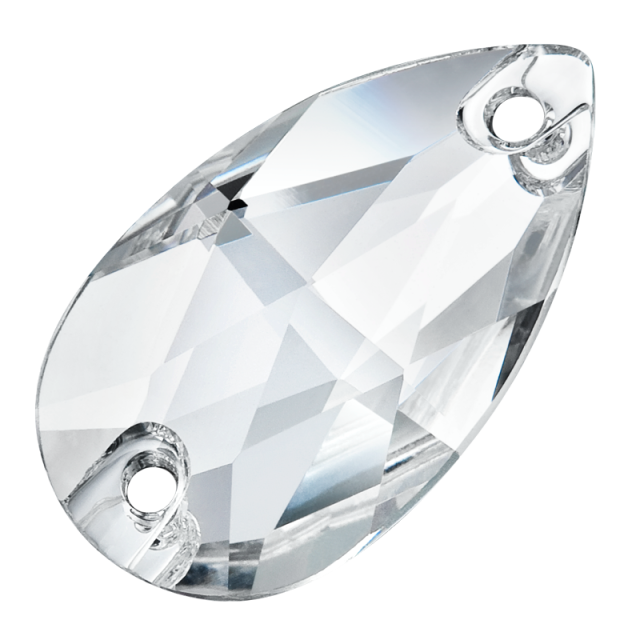 Cristale PRECIOSA de Cusut Pear 2H - 12x7 MM - Crystal Silver Foiled