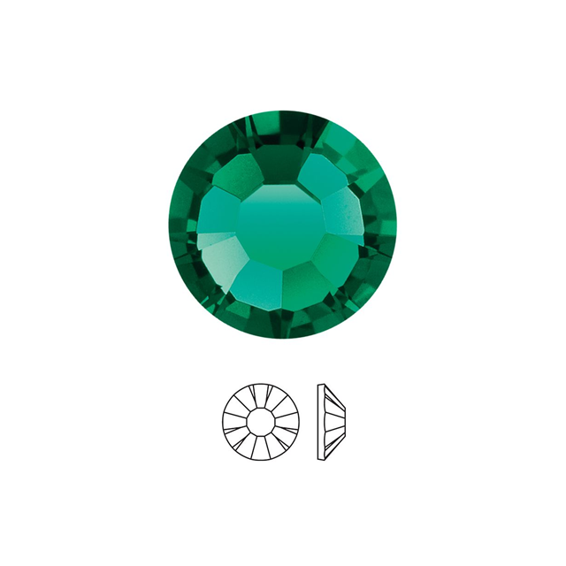 Cristale PRECIOSA FLATBACK cu LIPIRE LA RECE - CHATON Rose MAXIMA SS 12 EMERALD