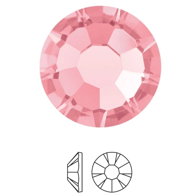 Cristale PRECIOSA FLATBACK CHATON Rose MAXIMA SS8 ROSE