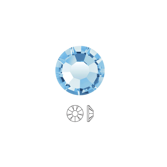 Cristale PRECIOSA FLATBACK - CHATON Rose MAXIMA ss34 AQUAMARINE DF
