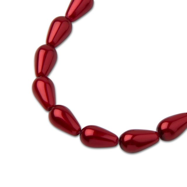 PERLE PRECIOSA Pearshape Pearl 1H 15x8 mm Red