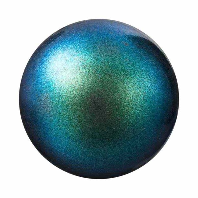PERLE PRECIOSA Nacre Pearl ROUND MAXIMA Pearlescent Peacock Green 4 mm