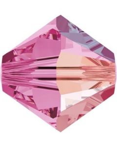 Margele Biconice PRECIOSA MC BEAD RONDELLE Rose Glitter 5 mm